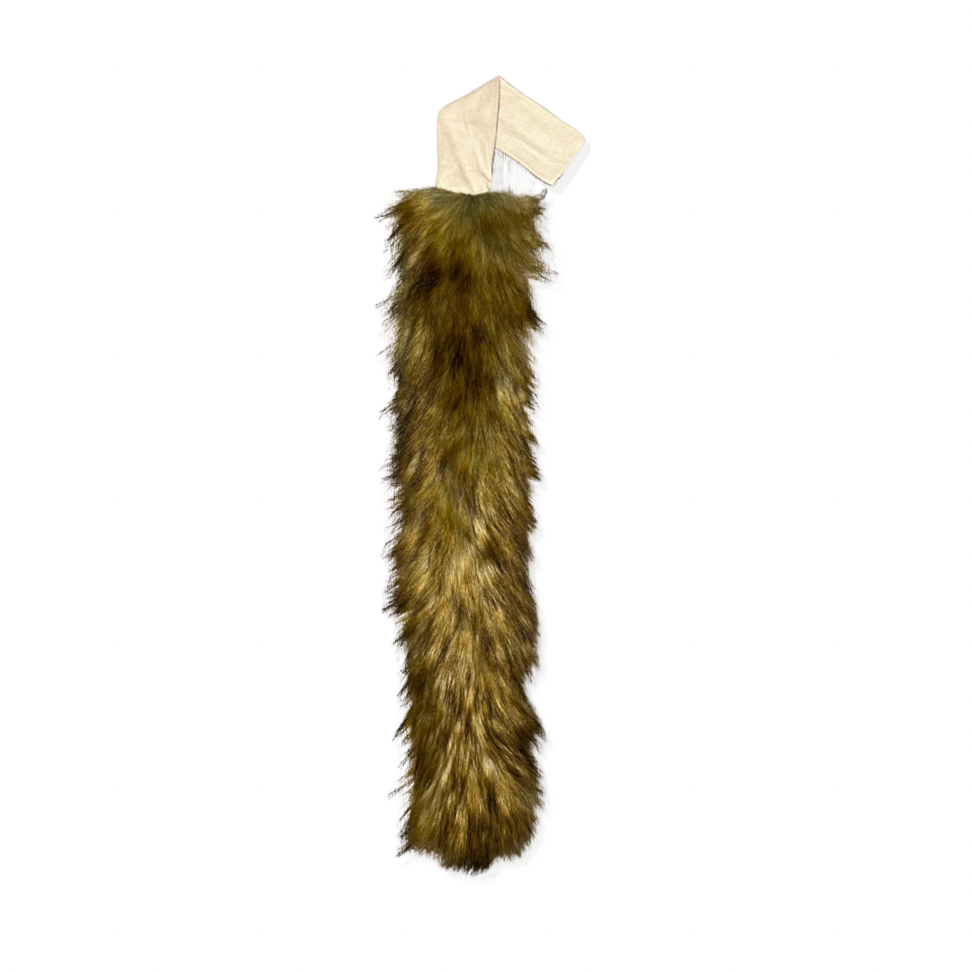BROWN WOLF - FAUX FUR STREAMER TOWEL