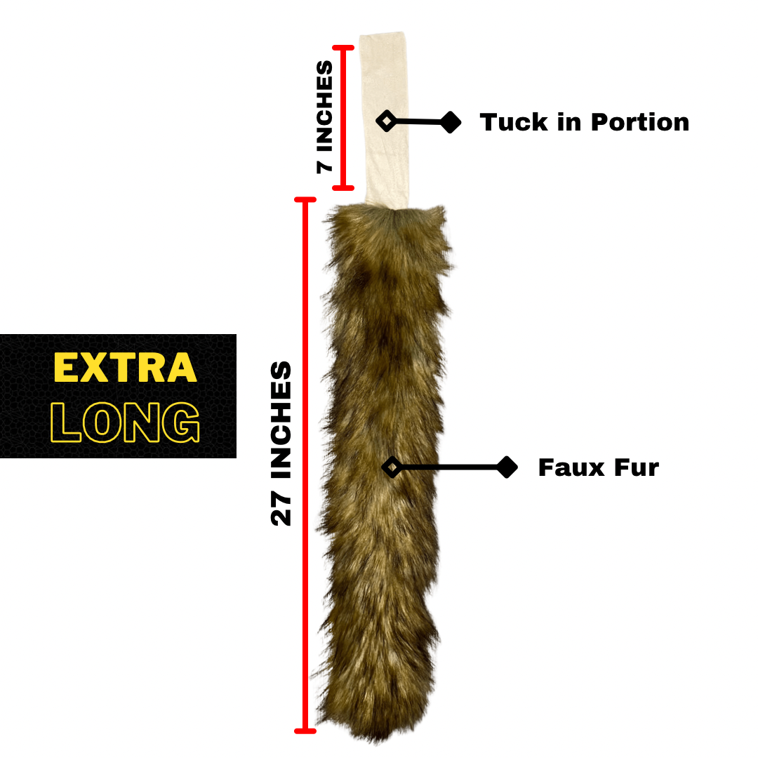 BROWN WOLF - FAUX FUR STREAMER TOWEL