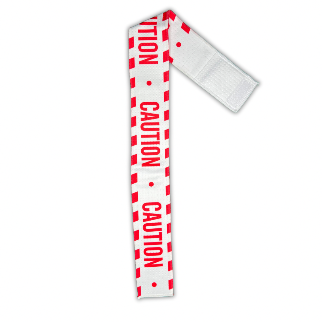 RED CAUTION STREAMER TOWEL